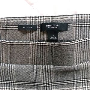 SIMPLY VERA Skinny Plaid Ponte Pants